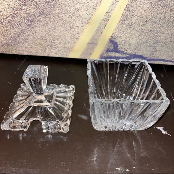 Vintage Sugar Condiment Bowl Lid Chrystal clear industry made in Poland 24% lead - Picture 5 of 7